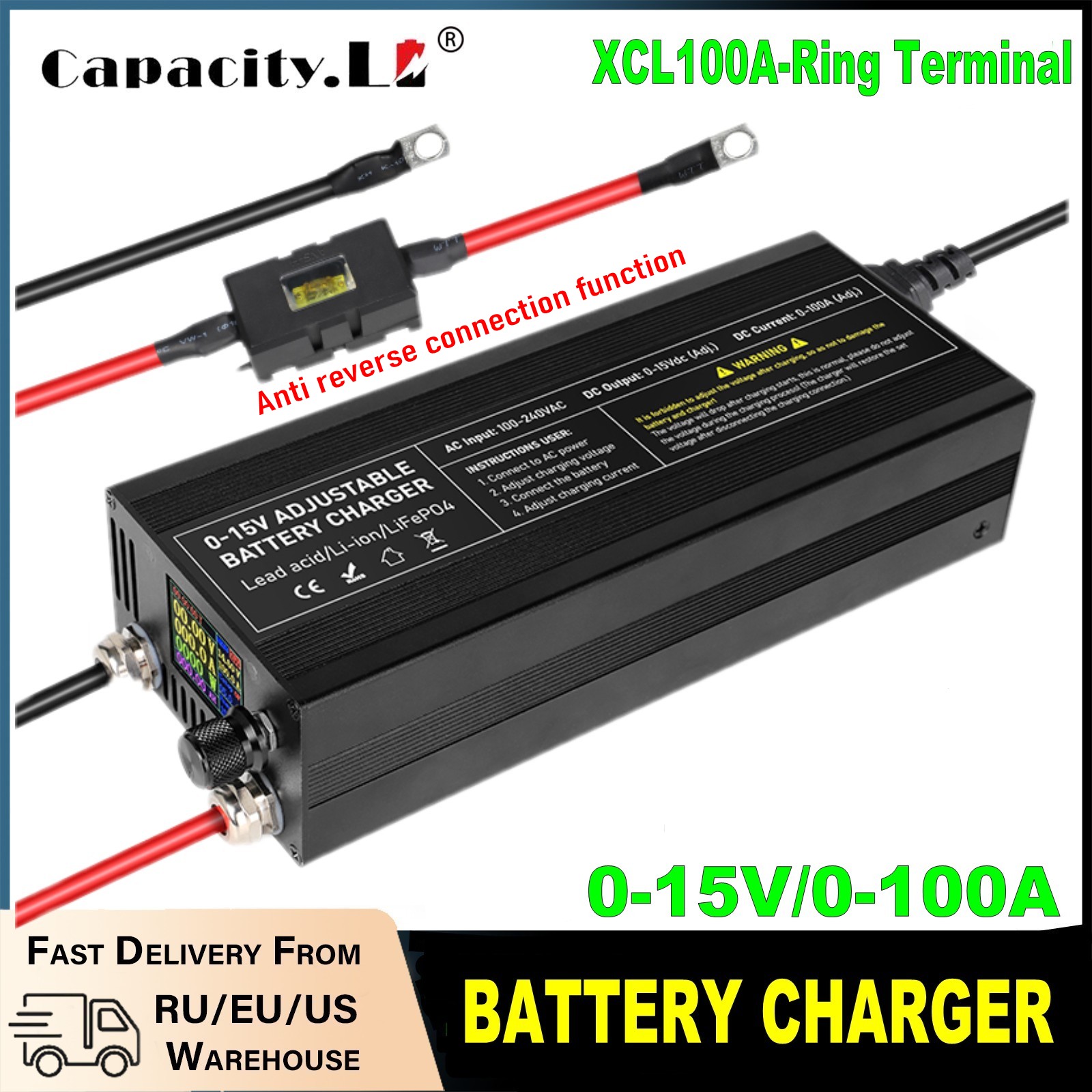 60A100A CC CV Adjustable Batte - 84V 20A Smart Charger 评论和价格